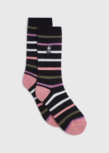 Heat Holders Pink Stripe Socks