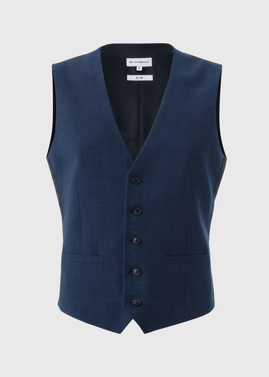Taylor & Wright Willowby Blue Black Suit Waistcoat