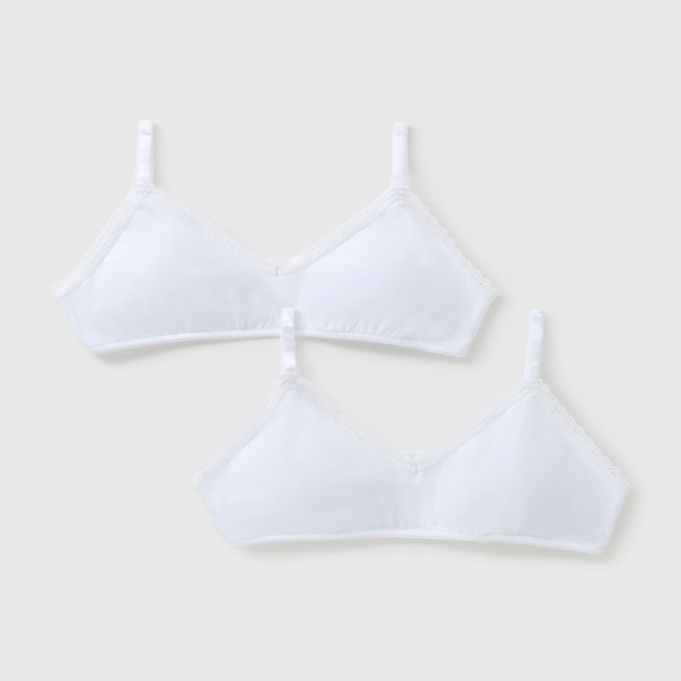 2 Pack White Padded Crop Tops (8-13yrs)