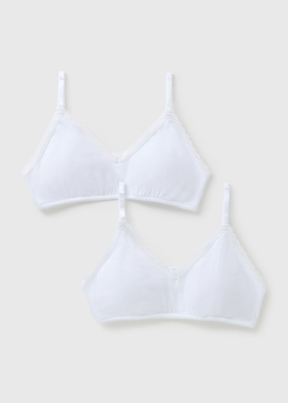 2 Pack White Padded Crop Tops (8-13yrs)
