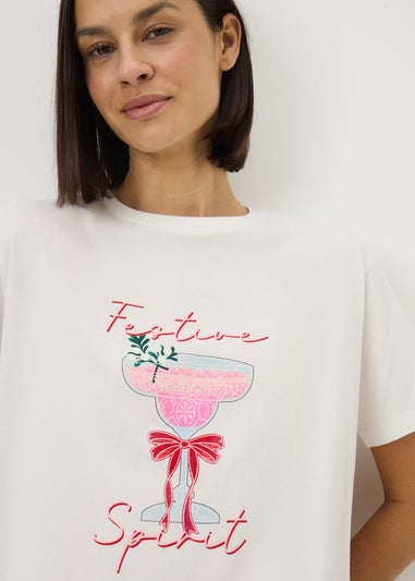 Cream Festive Spirit Pyjama Set