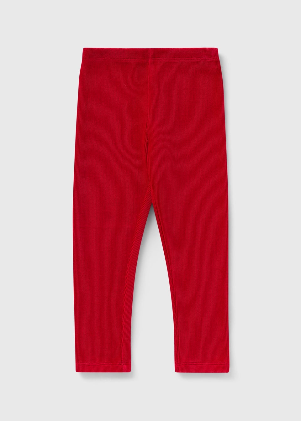 Girls Red Jersey Cord Leggings (1-7yrs)