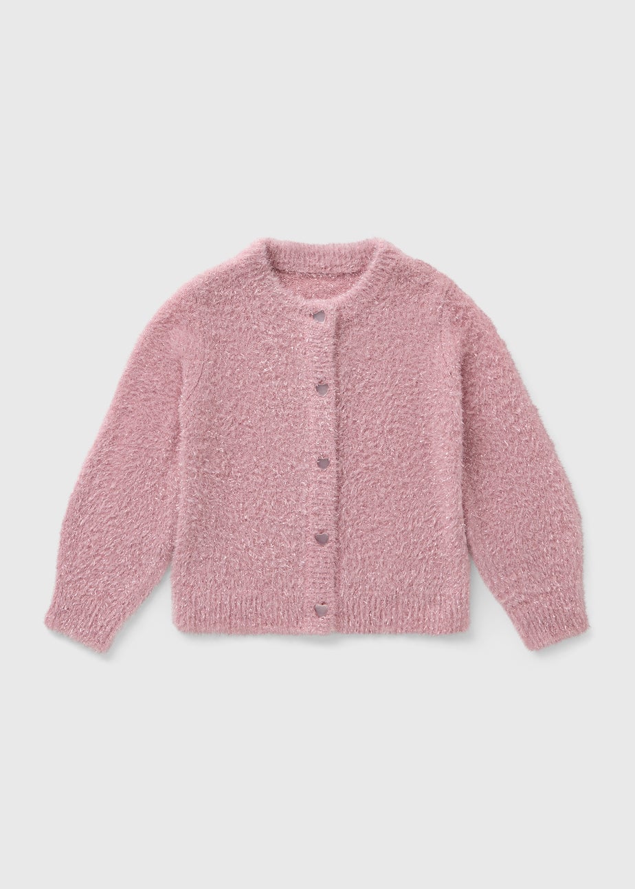 Girls Pink Tinsel Cardigan (1-7yrs)