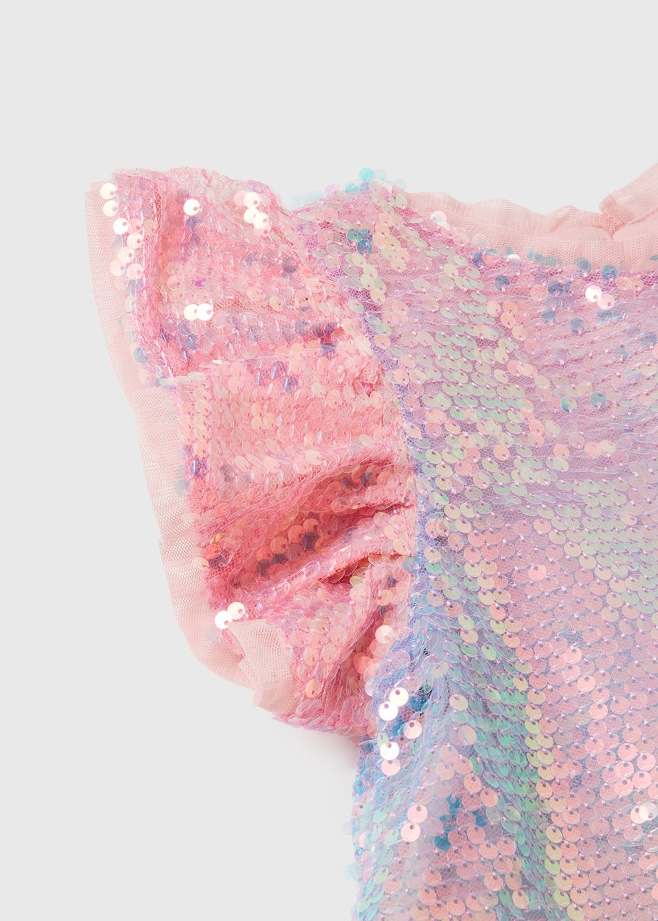 Girls Pink Sequin Dress (1-7yrs)