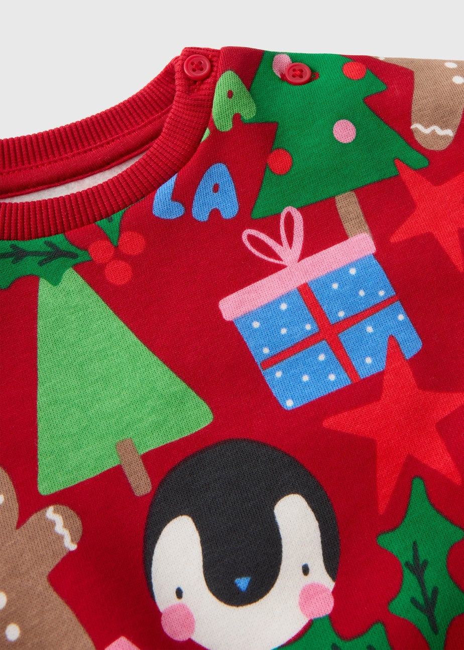 Baby Red Christmas Sweatshirt & Legging Set (Newborn- 23mths)