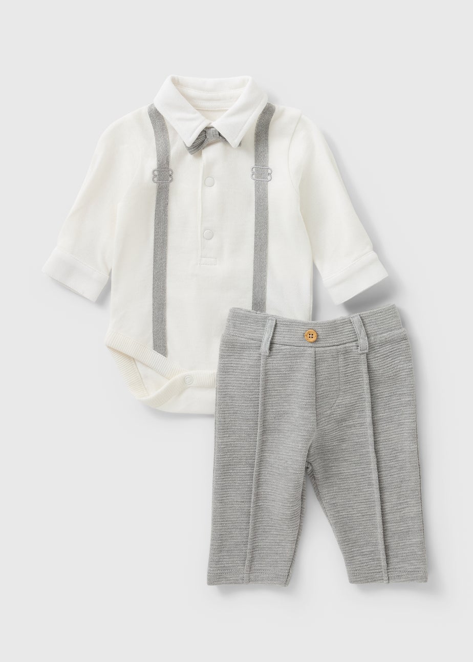 Baby Grey Smart Polo & Trouser Set (Newborn-23mths)