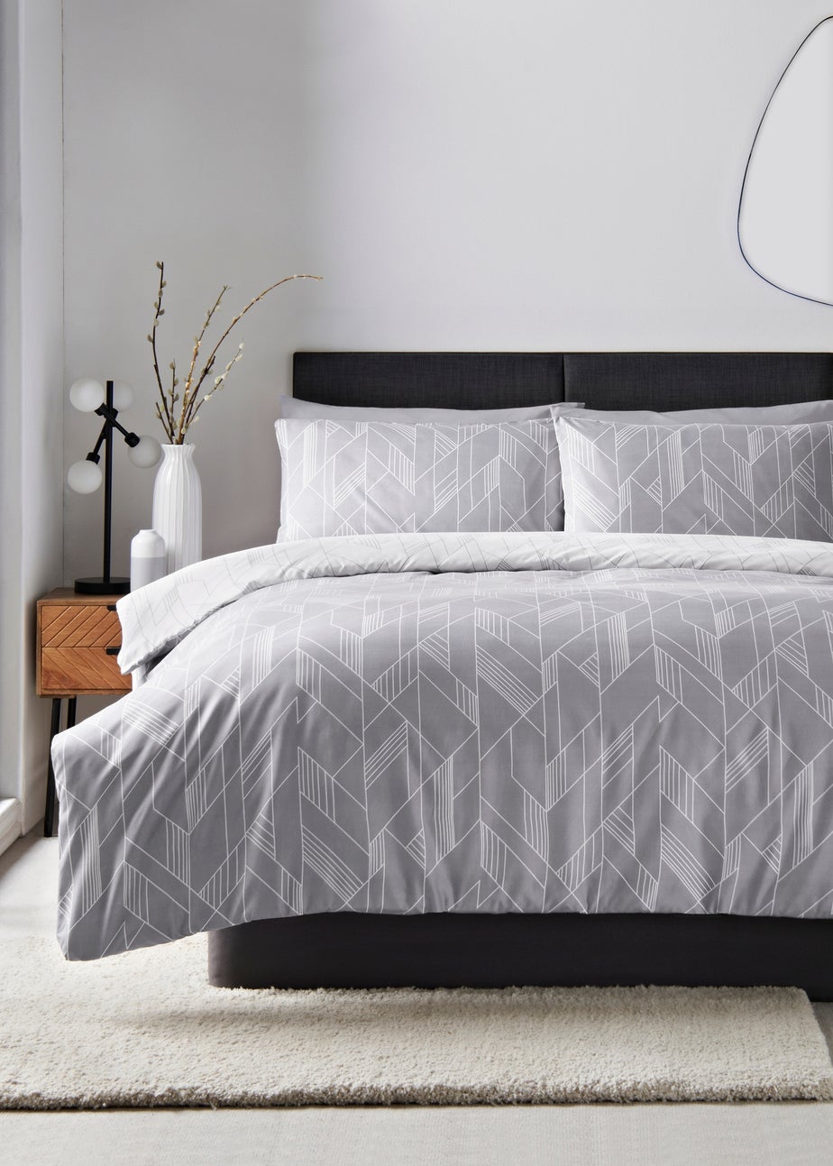 Grey Chevron Duvet Set