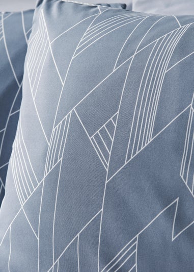 Blue Chevron Duvet Set