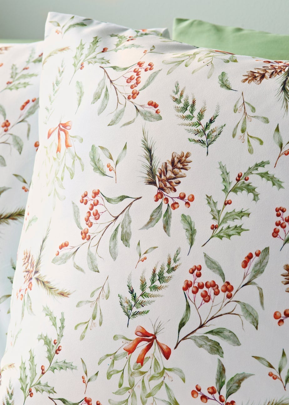 Cream Winter Foliage Duvet Set