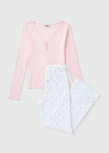 Pink Pointelle Pyjama Set