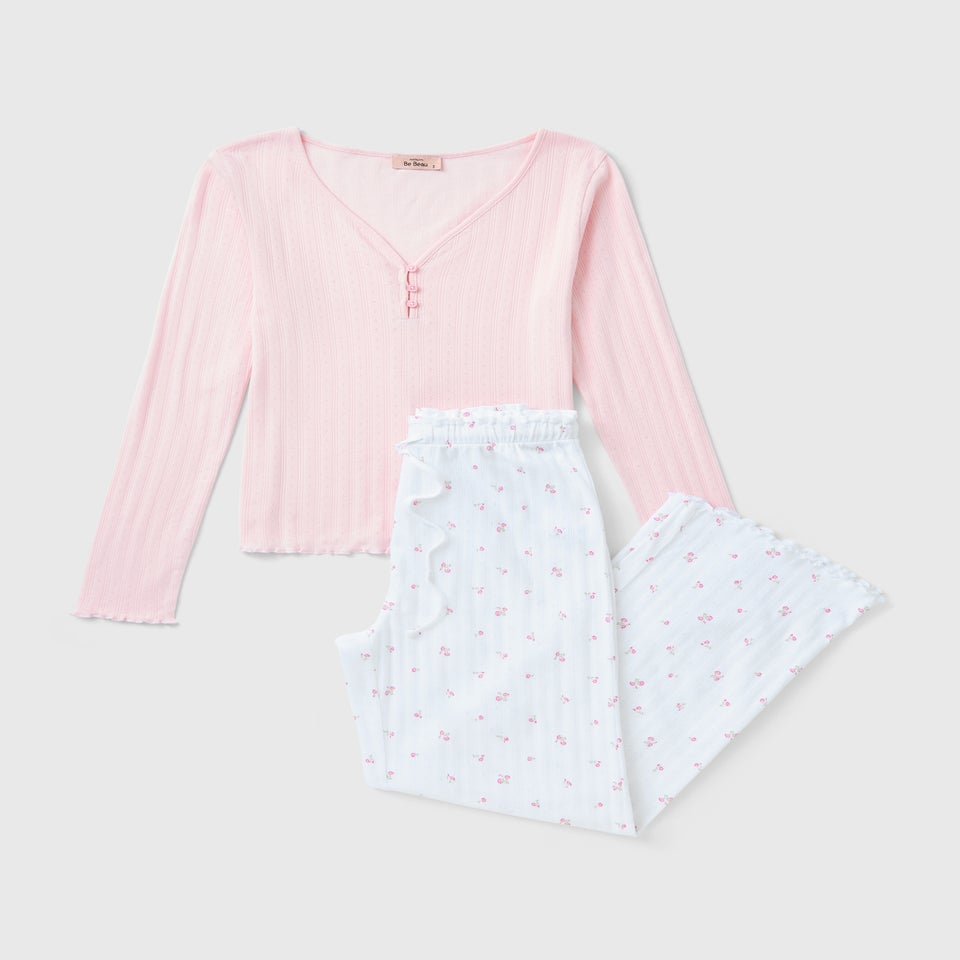 Pink Pointelle Pyjama Set
