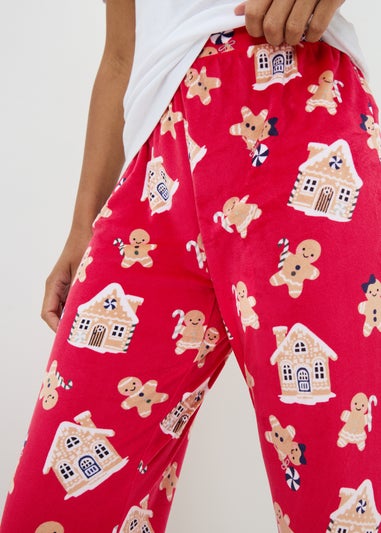 Red Gingerbread Fleece Pyjama Bottoms
