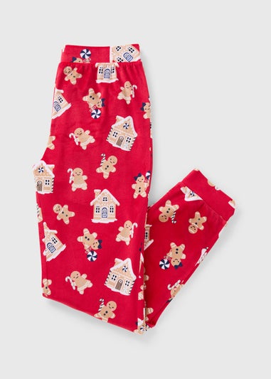 Red Gingerbread Fleece Pyjama Bottoms