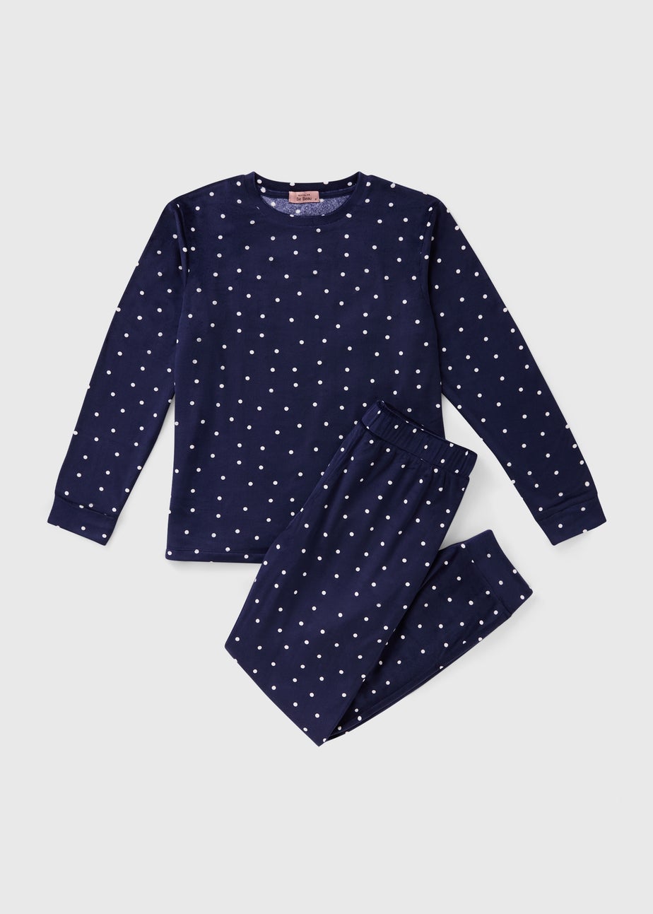 Navy Spot Pyjama Set