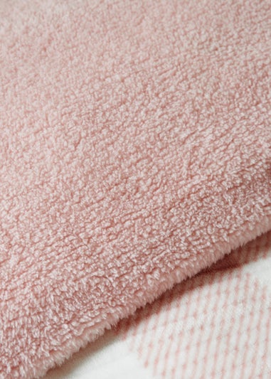 Pink Check Sherpa Duvet Set