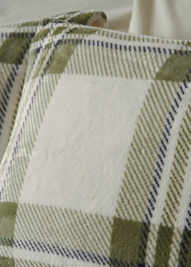 Green Check Fleece Duvet Set
