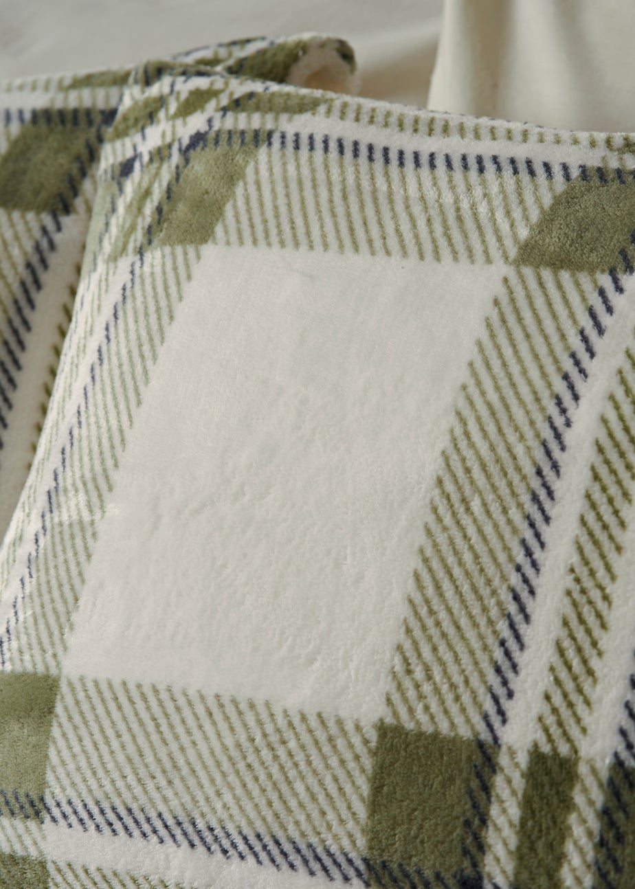 Green Check Fleece Duvet Set