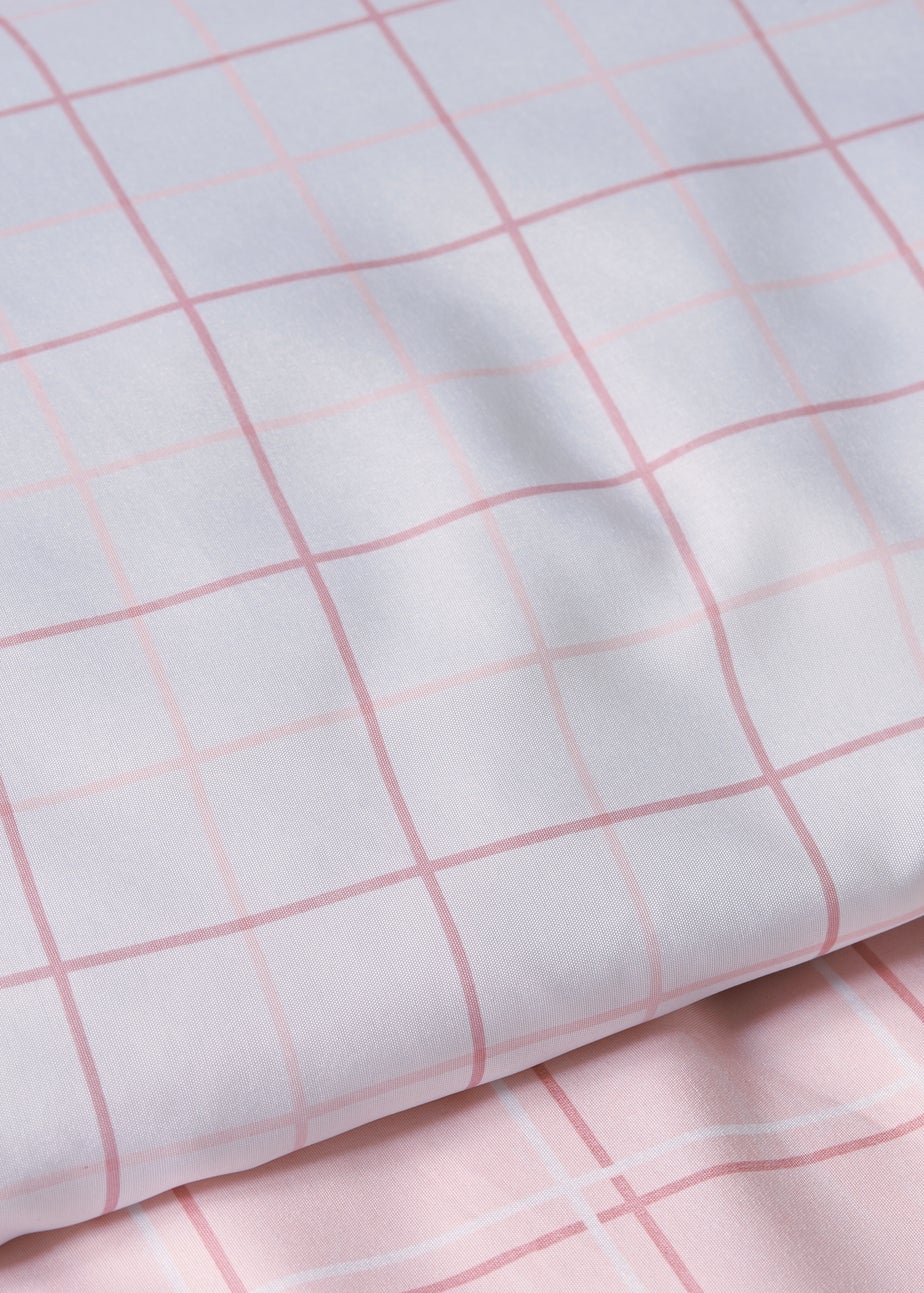 Pink Check Duvet Set