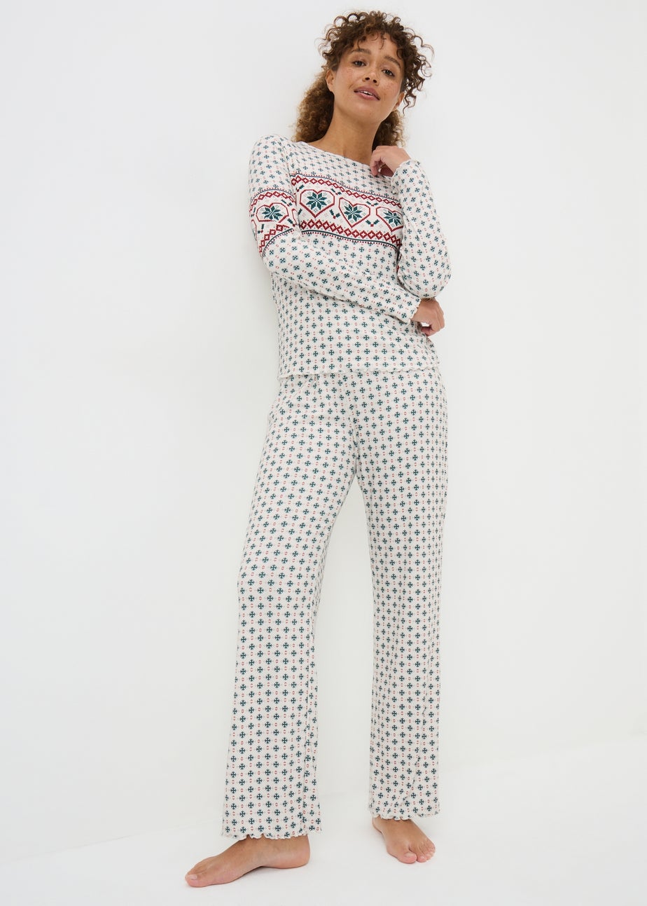 Cream Fairisle Pointelle Mini Me Pyjama Set