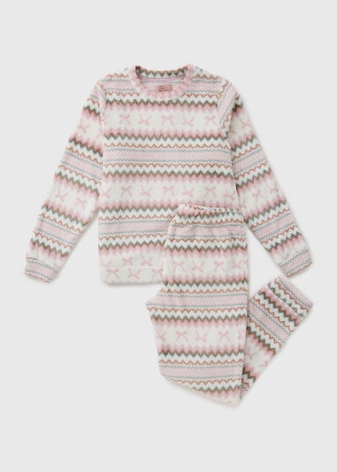 Cream Bow Fairisle Pyjama Set