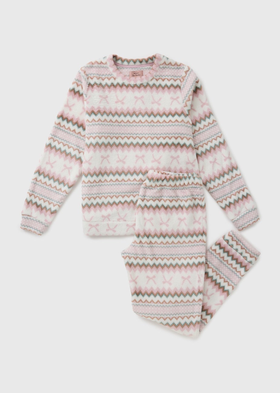 Cream Bow Fairisle Pyjama Set