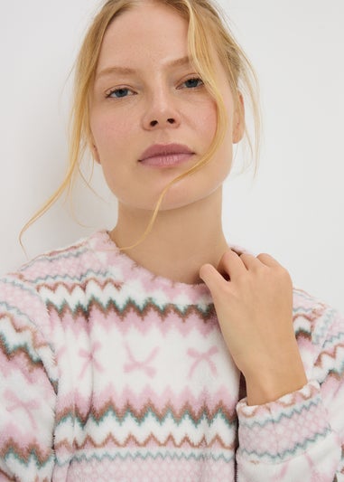 Cream Bow Fairisle Pyjama Set