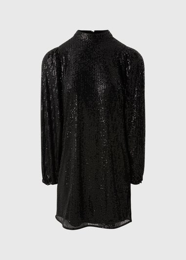 Et Vous Black Sequin Batwing Mini Dress
