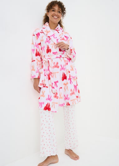 Cream Bow Dressing Gown