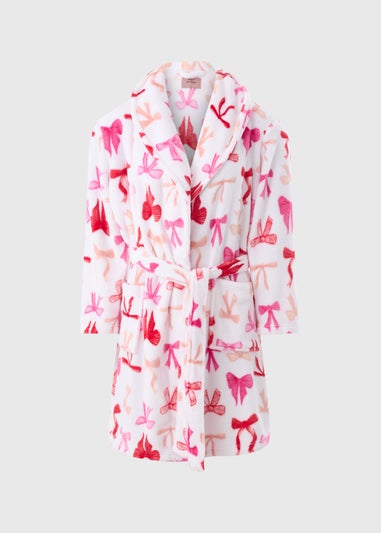 Cream Bow Dressing Gown