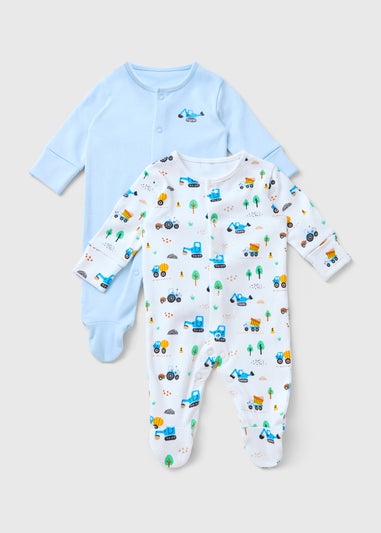 2 Pack Baby Digger Sleepsuits (Newborn-36mths)