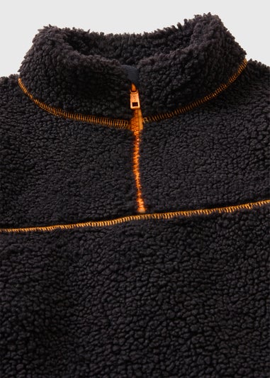 Boys Black Fleece Zip Top & Jogging Bottom Set (4-13yrs)