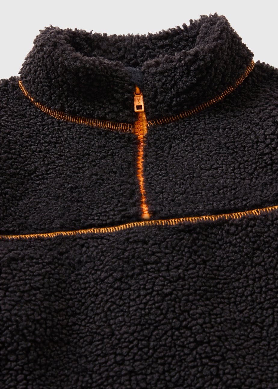 Boys Black Fleece Zip Top & Jogging Bottom Set (4-13yrs)