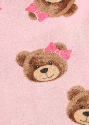 Girls Pink Bear Fleece Pyjama Set (1-7yrs)