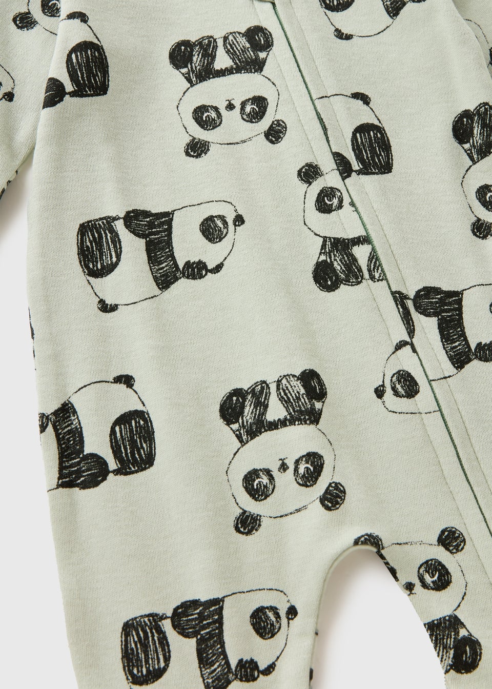 Baby Green Panda Zipped Sleepsuit (Newborn-23mths)