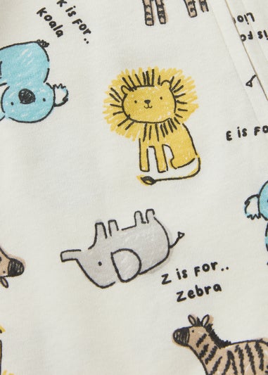 Baby Cream Animal Zipped Sleepsuit (Newborn-23mths)