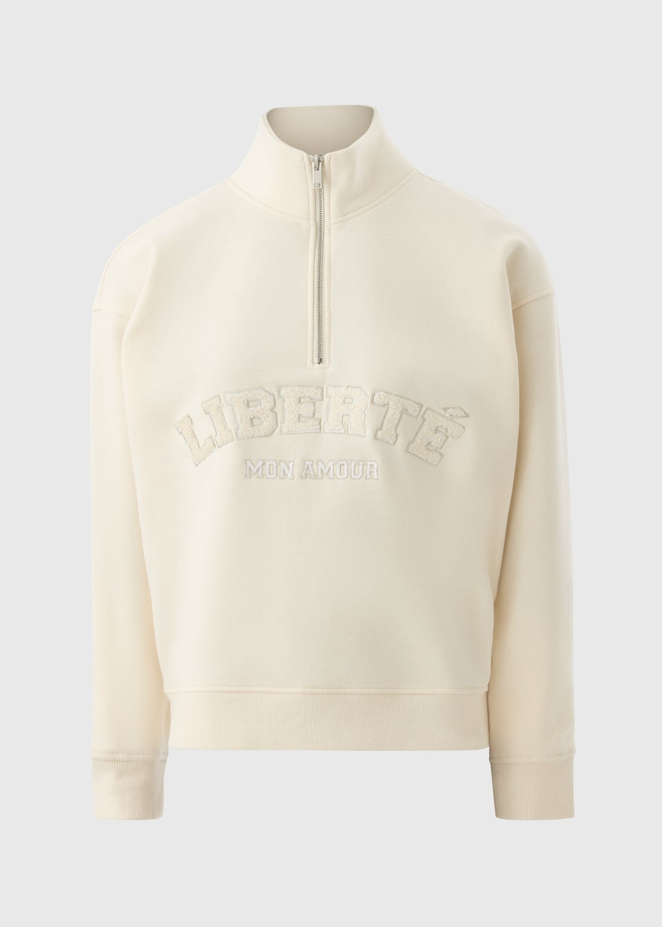 Cream Half Zip Sweatshirt