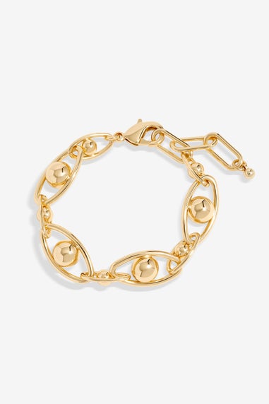 Jon Richard Gold Plated Polished Orb Chain Bracelet