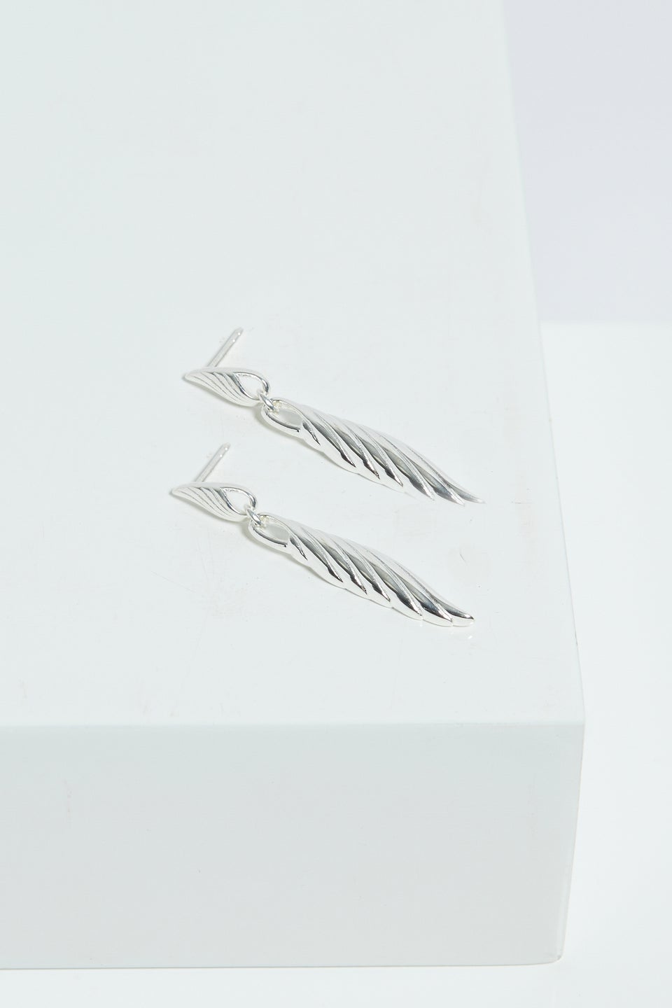 Jon Richard Silver Plated Ridge Drop Earrings
