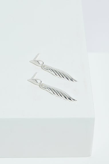 Jon Richard Silver Plated Ridge Drop Earrings