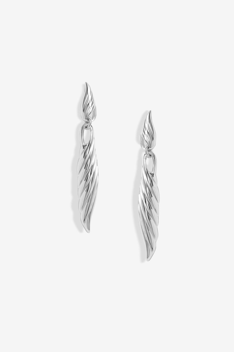 Jon Richard Silver Plated Ridge Drop Earrings