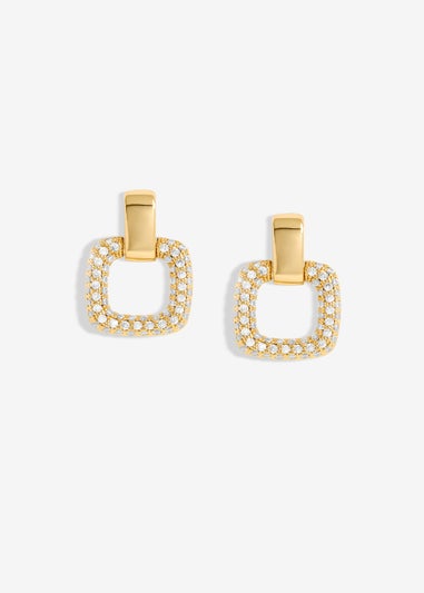 Jon Richard Gold Plated Micro Pave Door Knocker Earrings