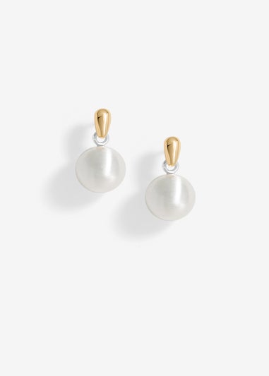 Jon Richard Two Tone Satin Orb Drop Earrings
