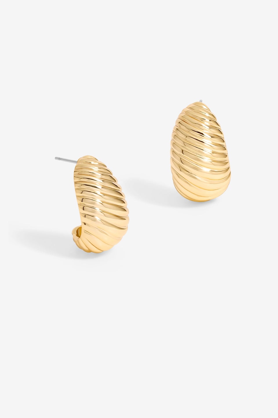 Jon Richard Gold Plated Ridge Dome Hoops