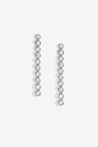 Jon Richard Silver Plated Cubic Zirconia Tennis Earrings