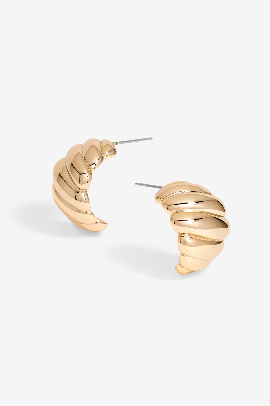 Jon Richard Gold Plated Chunky Ridge Dome Earrings