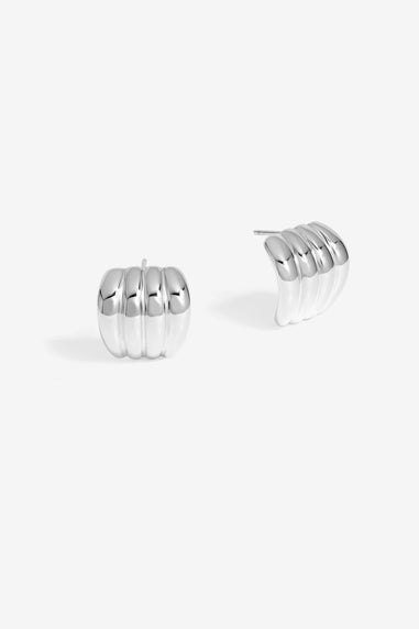 Jon Richard Silver Plated Ridge Stud Earrings
