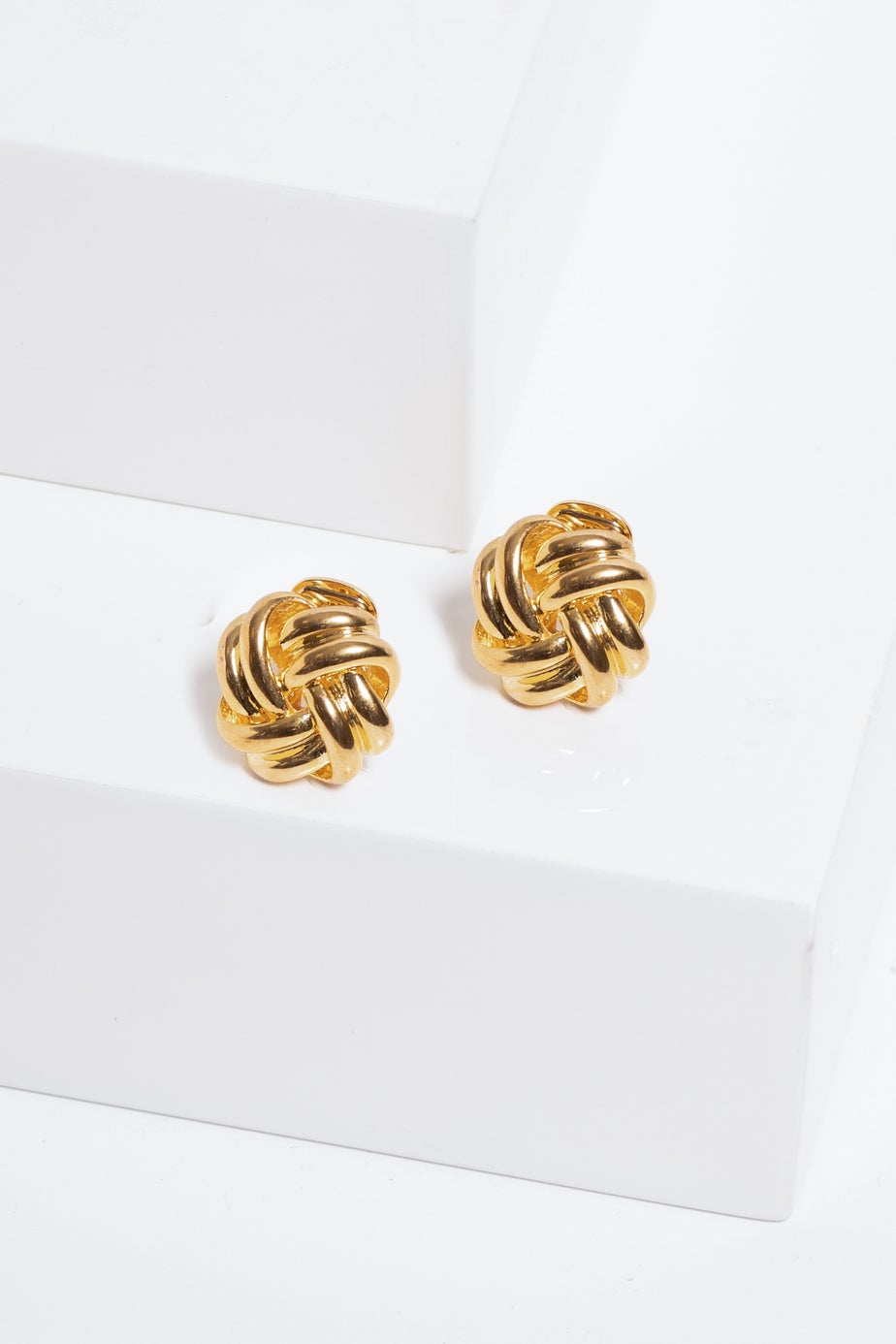 Jon Richard Gold Plated Polished Knot Clip Earrings