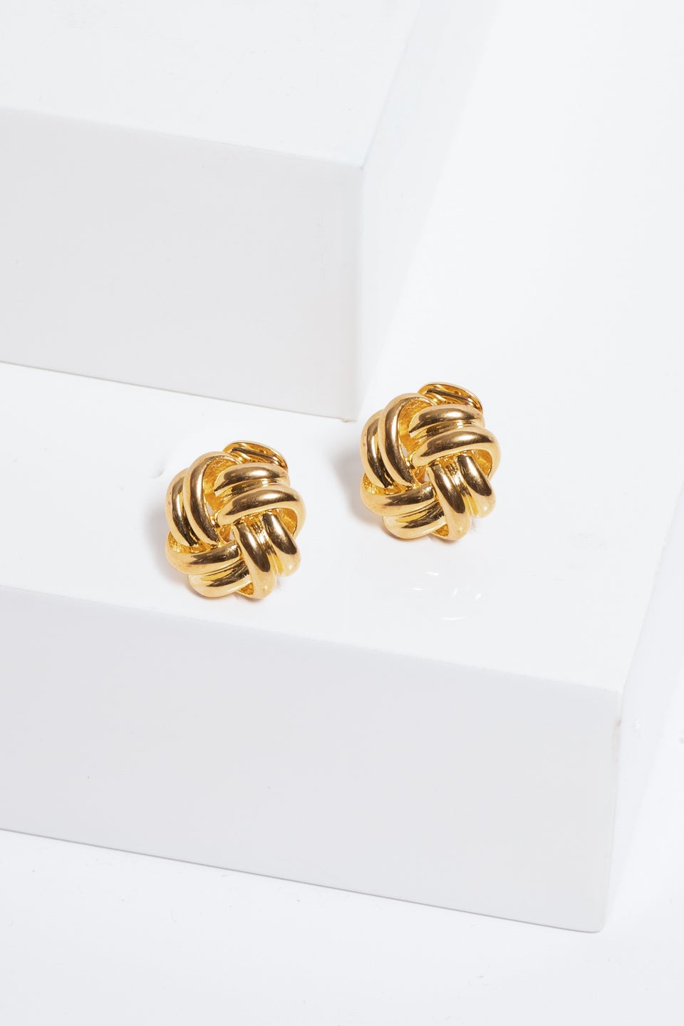 Jon Richard Gold Plated Polished Knot Clip Earrings