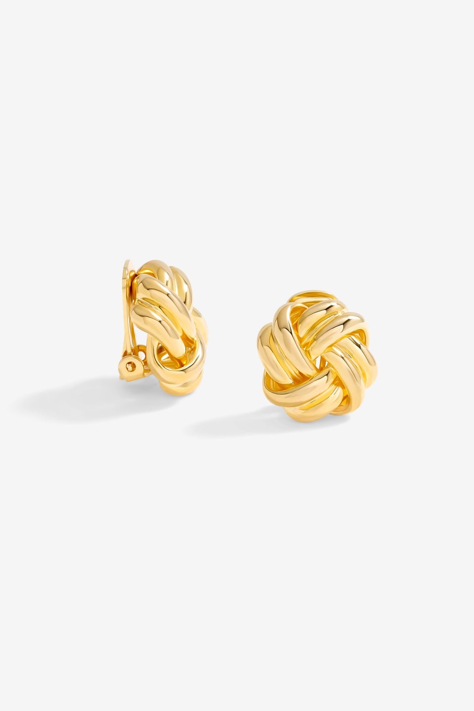Jon Richard Gold Plated Polished Knot Clip Earrings