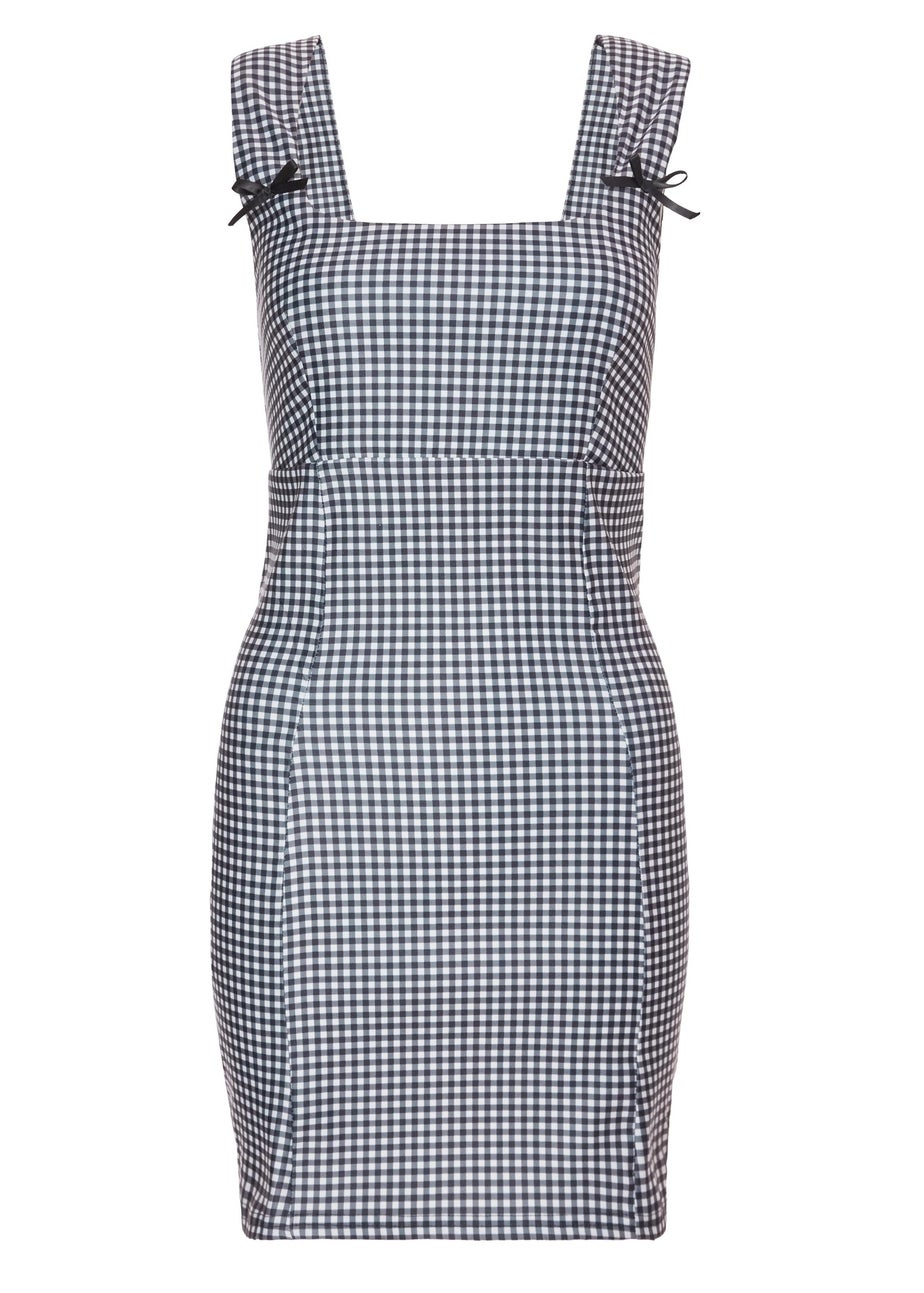 Quiz Black Gingham Mini Dress